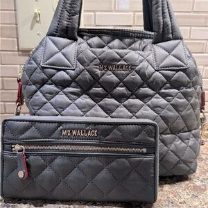 MZ Wallace Gray Quilted Women's Bag Set